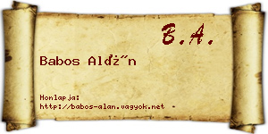 Babos Alán névjegykártya